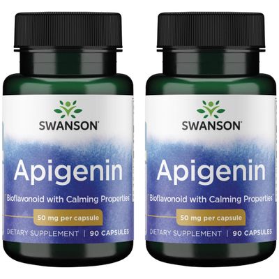 Swanson Apigenin-Bioflavonoid Supplement Natural Prostate Support-Metabolism Nerve Health Support-Can Support Sleep Relaxation 90 Caps, 50mg Each (2 Pack)