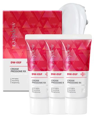 EASYDEW DW-EGF Peptide Pressome RX Cream - Korean Anti Aging Face Moisturizer for Firmness Elasticity with EGF, Ceramide, Hyaluronic Acid - Soften Reduce the Appearance of Wrinkles, 1.01oz. 3 Pack