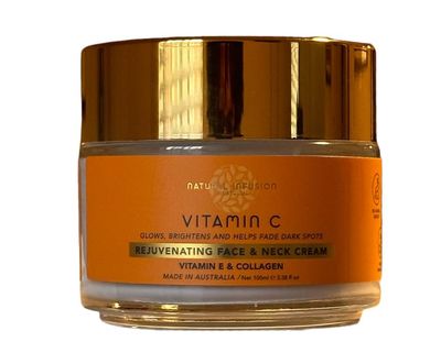 natural Infusion Vitamin C Rejuvenating Face Neck Cream Glows, Brightens helps Fade Dark Spots With Vitamin E Collagen For Women Men