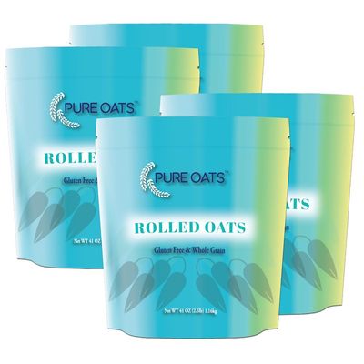 PureOats Gluten Free Rolled Oats, Whole Grain, 41 oz Bags (Case 4)
