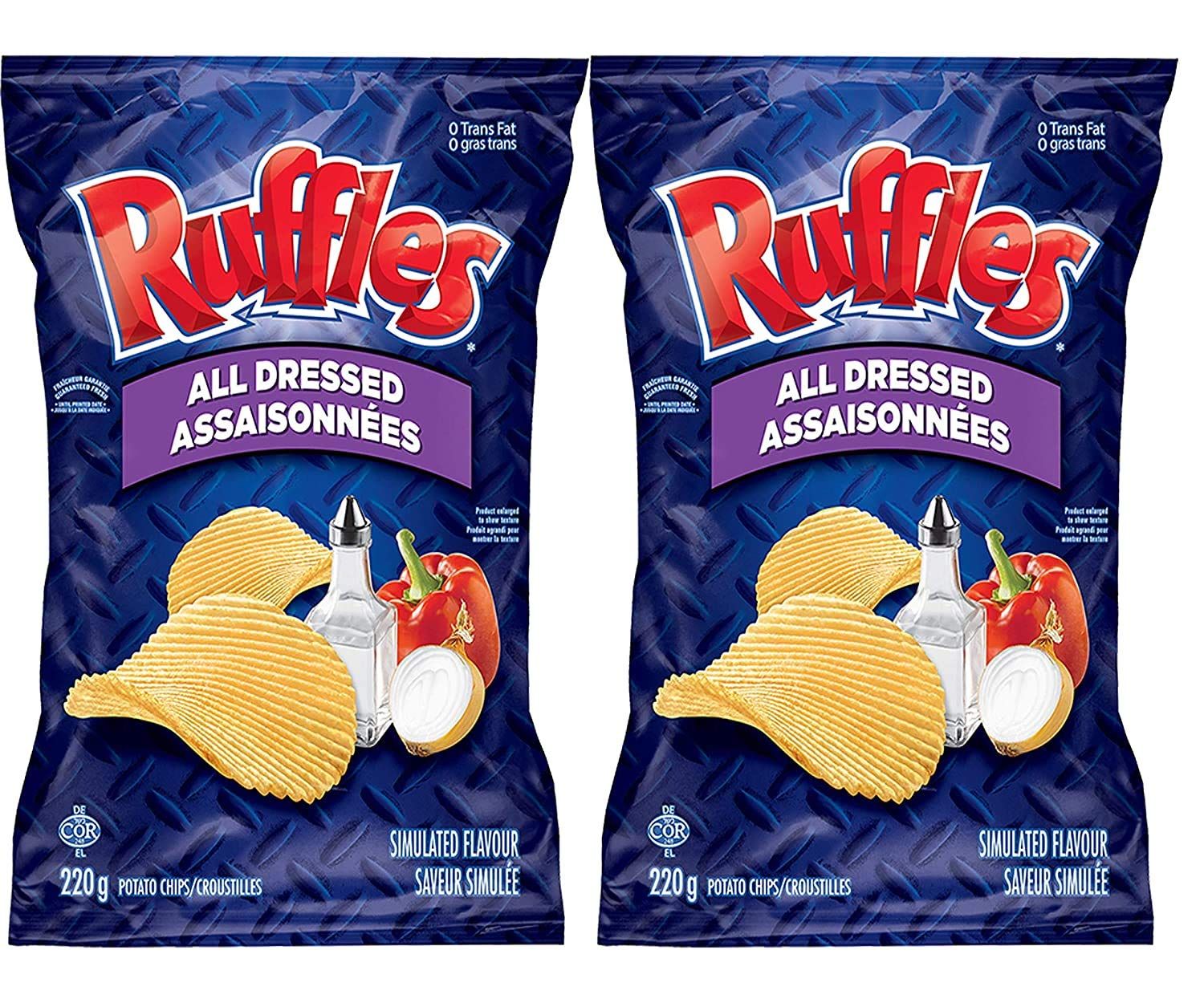 Ruffles All Dressed Salted Potato Chips 220g (2-Pack)