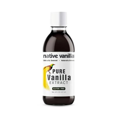 8 oz Pure Vanilla Extract - 100 Real Vanilla Extract - For Cooking, Drinks Desserts - 100 Vegan, Sugar Free Kosher - Non-GMO Gluten-Free - Native Vanilla