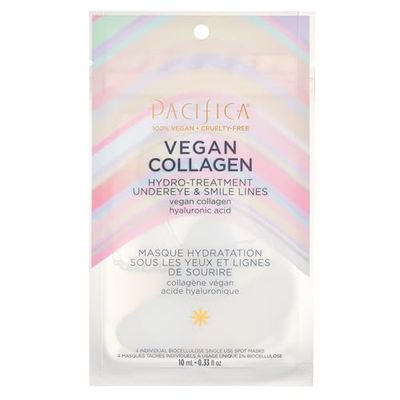 Pacifica Undereye Smile Mask Set - Vegan Collagen Hydro Treatment with Hyaluronic Acid, Hydrating for Dark Circles, Dry Combination Skin, Vegan Cruelty-Free, 2 Pieces