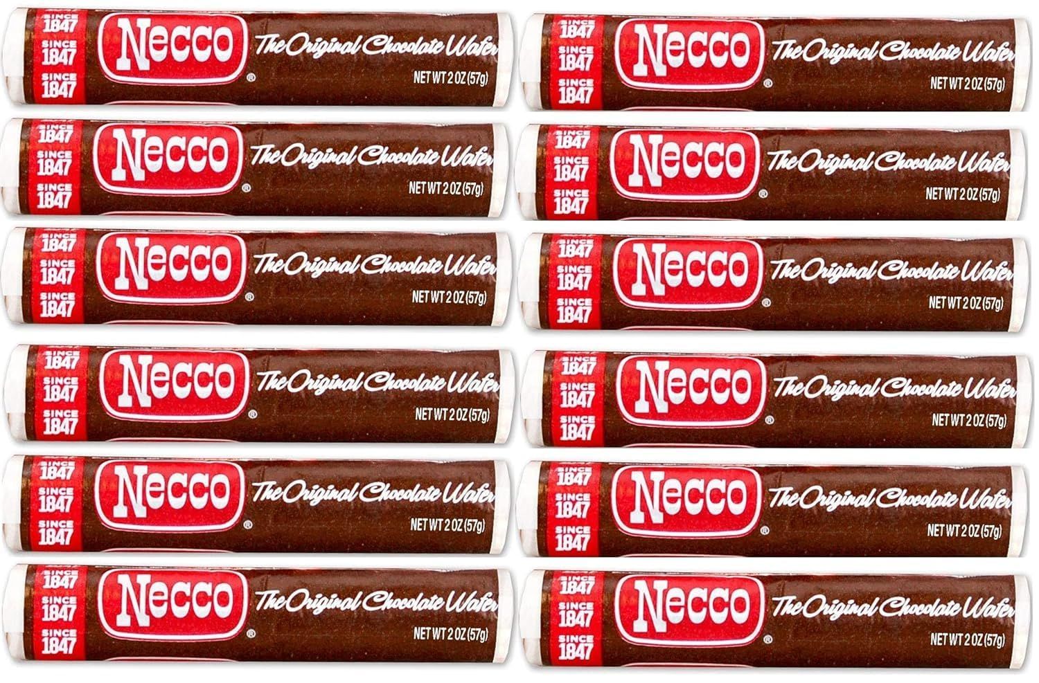 Wafers Original Chocolate Flavored Hard Candy Rolls - Bundle Packs (2 Ounce (Pack of 12), chocolate)