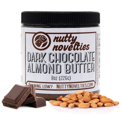 Nutty Novelties Dark Chocolate Almond Butter - High Protein, Sweet Almond Butter - All-Natural, Dark Chocolate Almond Butter Free of Cholesterol Preservatives - Vegan Almond Butter - 8 Ounces