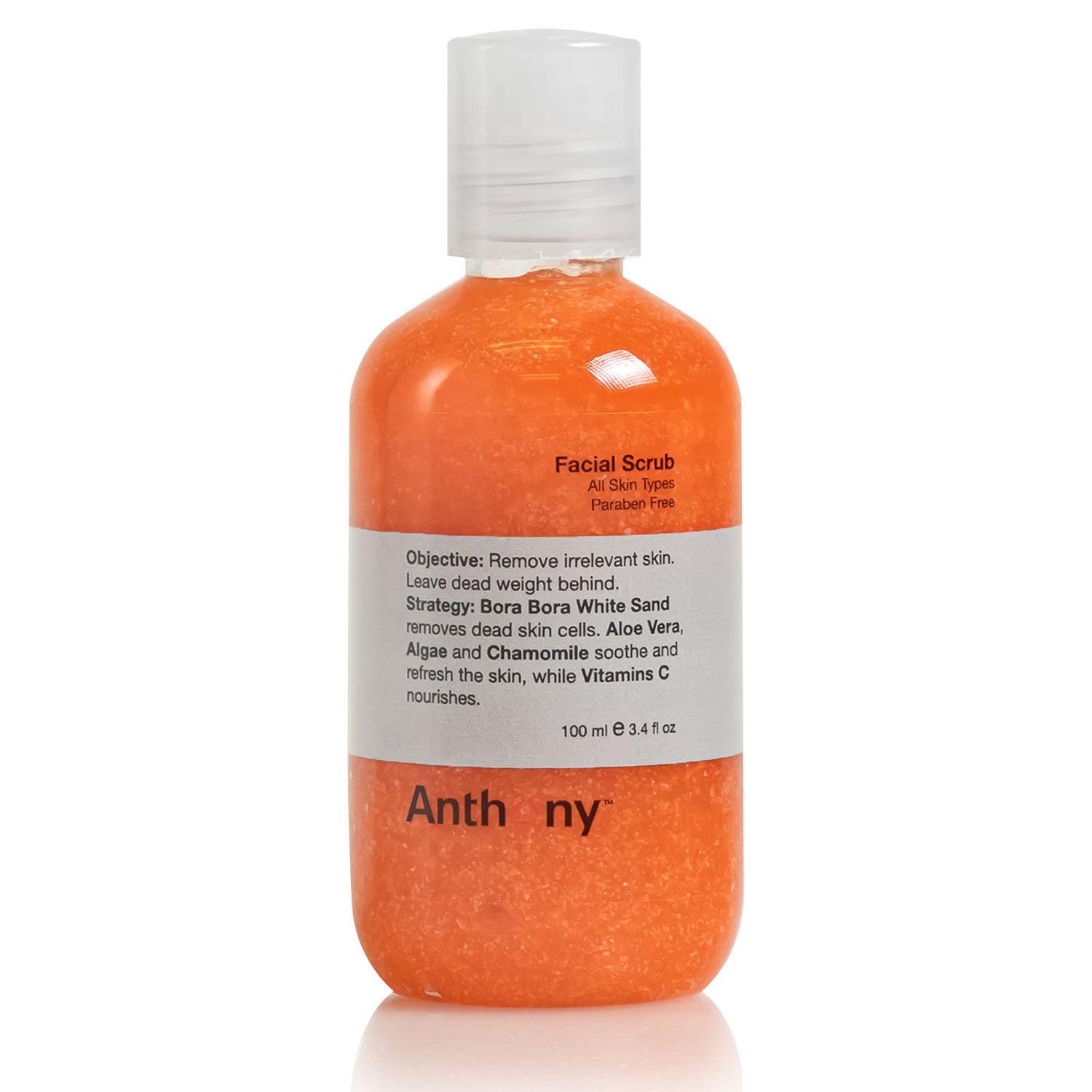 Anthony Facial Scrub - Men s Exfoliating Face Wash with Vitamin C, Aloe, Chamomile and Algae for Deep Cleansing and Detoxifying 3.4 Fl Oz