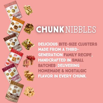 Chunk Nibbles Snack Clusters Peanut Butter Chocolate Flavor Bite-Size Clusters 4.25oz (Pack of 3)