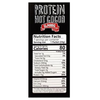 Protein Hot Chocolate, Keto Hot Chocolate Mix, Low Carb Hot Cocoa, 15g Protein, 4g Net Carbs, Low in Sugar, Instant Hot Coco, 7 Individual Macro-Controlled Packages (Classic, 5 Pack)