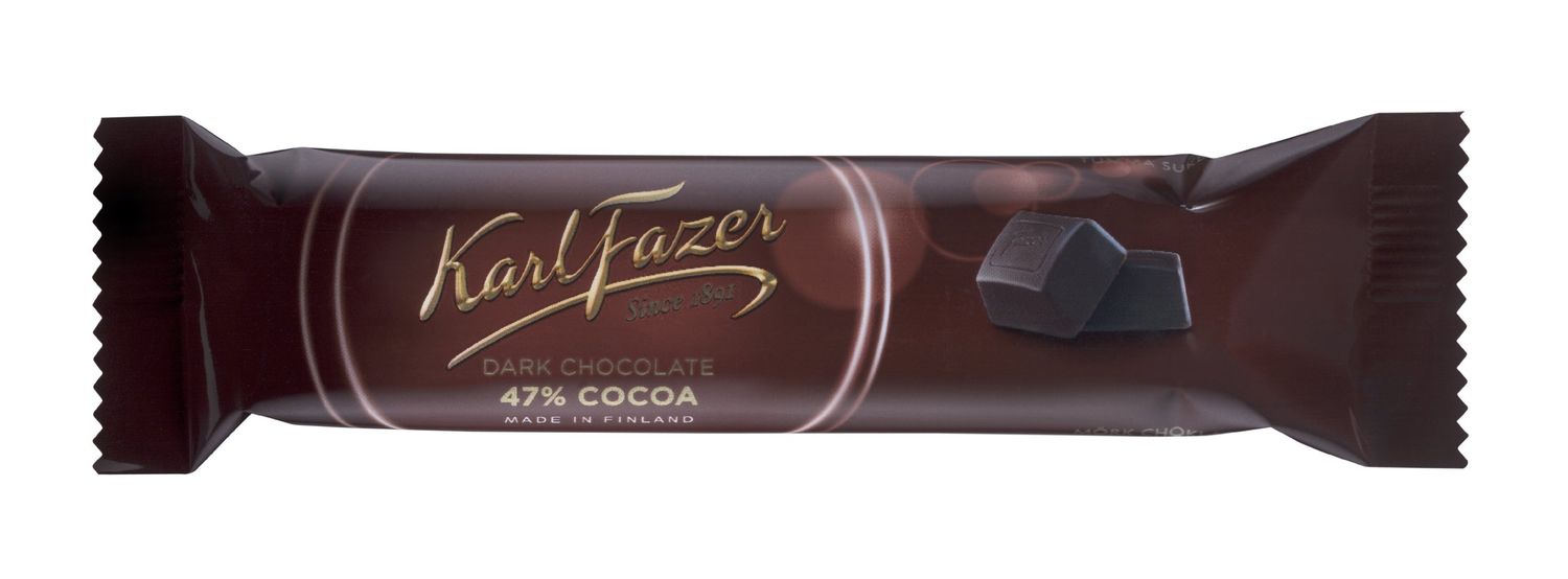 5 Bars x 39g of Karl Fazer Dark Chocolate 47 Cocoa