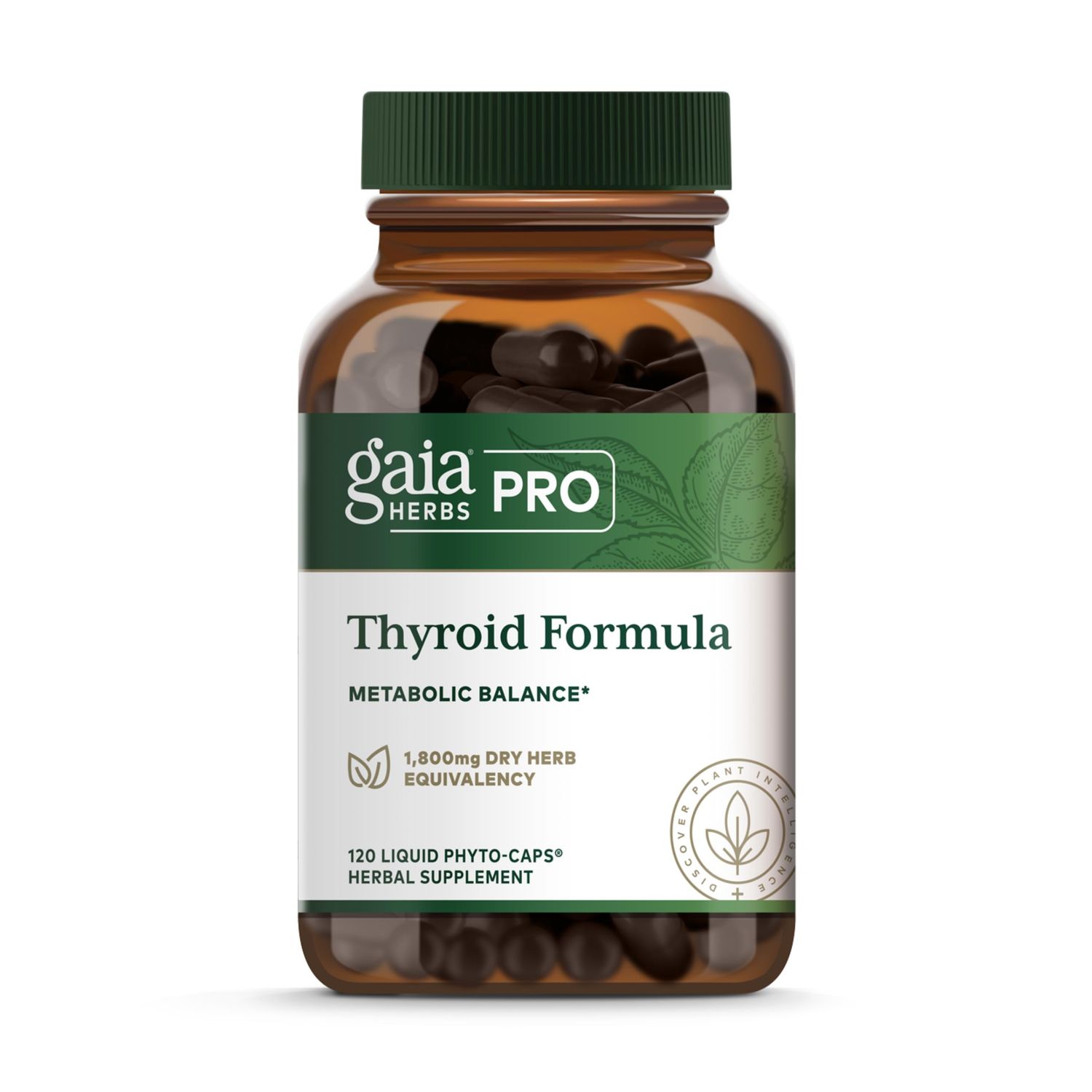 Gaia Herbs Pro Thyroid Formula - Supports Cardiovascular Metabolic Health - with Ashwagandha Root, Schisandra Berry, Kelp Brown Seaweed - Vegan Gluten-Free - 120 Liquid Phyto-Caps (60 Servings)