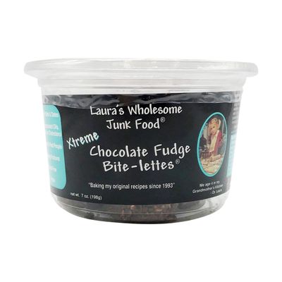 Laura&#39;s Wholesome Junk Food Xtreme Chocolate Fudge Bite-Lettes, 7 oz