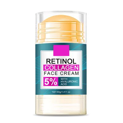 Retinol Collagen Face Cream with 5 Hyaluronic Acid - Anti-Aging Face Moisturizer Stick for Women Fade Lines Firming Tightening Facial and Neck - Hydrating Face Stick for All Skin Types, 1.41 oz