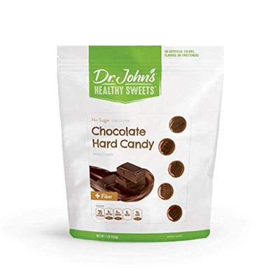 Dr. John s Sugar Free Candy, Healthy Hard Candy with Zero Sugar, Low Calorie Snacks, Keto Friendly, Vegan, Gluten Free, Chocolate Flavor, 100 Count, 1 LB