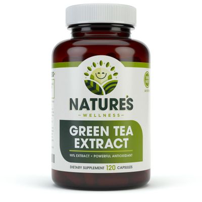 Green Tea Extract 98 Standardized with EGCG Healthy Weight Support, Metabolism, Energy, Heart Health Green Tea Capsules are Natural Caffeine Pills with Antioxidant Free Radical Scavenger 1000mg
