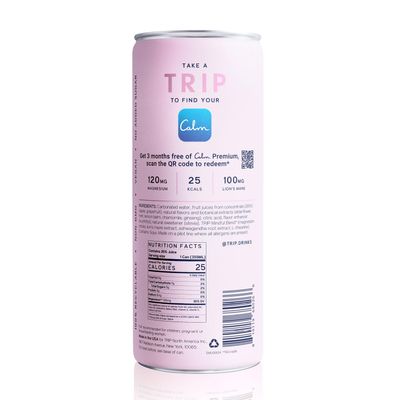 Trip Mindful Blend, Lightly Sparkling Adaptogen Seltzer, Mocktail w 120mg Magnesium Citrate with Ashwagandha, Lions Mane L Theanine, No Added Sugar, Vegan, Elderflower Mint, 12 Oz, 12Pk
