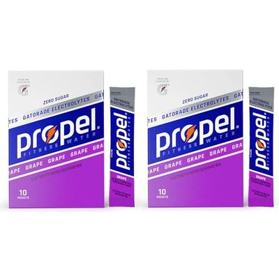 Propel Powder Packets, Grape With Electrolytes, Vitamins and No Sugar, 20 Count (Pack of 2) - in GARIZZE Box