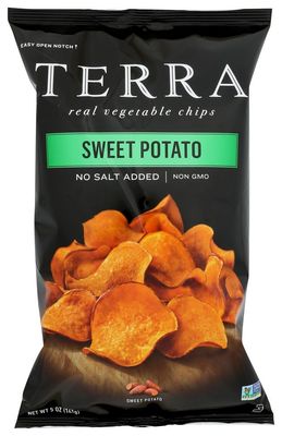 TERRA Sweet Potato Chips, No Salt Added, 6 oz. (Pack of 6)
