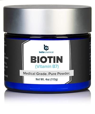 Belle Chemical Biotin (Vitamin B7) Pure Powder 4oz (113g) Hair, Nails, Metabolism, Cell Growth