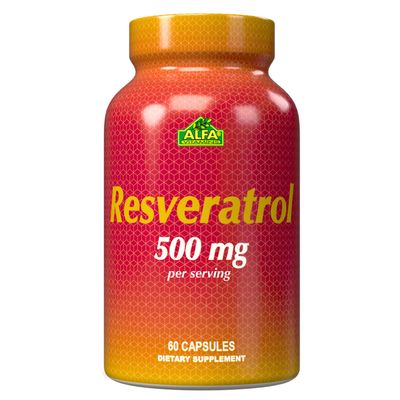 Resveratrol 1000mg by Alfa Vitamins - Powerful Antioxidant, Helps prevent cell damage - Supports Brain Function, Cardiovascular Health, Metabolism, anti-aging effects - 60 Capsules