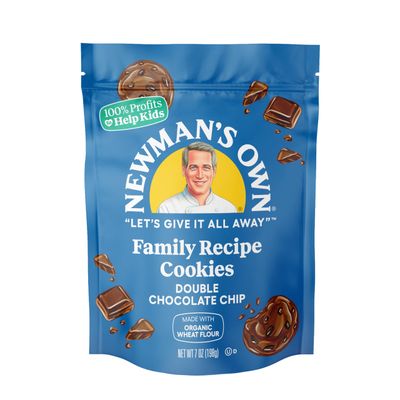 Newman&#39;s Own Family Recipe Cookies - Double Chocolate Chip Kosher Made with Organic Unbleached Wheat Flour Organic Sugar No High Fructose Corn Syrup No Artificial Flavors 7 oz (Pack of 6)