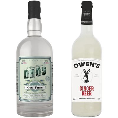 Dh s Handcrafted Non-Alcoholic Gin w 1 Pack Owen s Mixers Ginger Beer - Keto-Friendly, Zero Sugar, Zero Calories, Zero Proof - 750 ML - Perfect for Mocktails - Made in USA