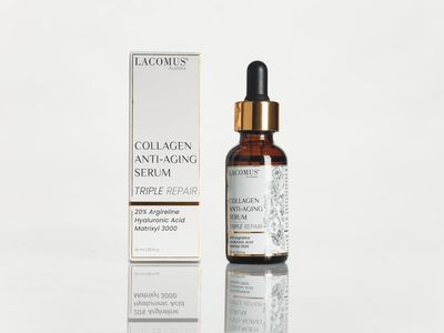 Organic Collagen Anti-Aging Serum Triple Repair with 20 Argireline, Hyaluronic Acid and Matrixyl 3000 - Hydrating Formula for All Skin Types - Vitamin C Face Serum for Luminous Radiance