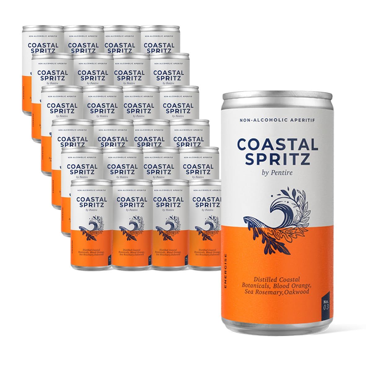 Pentire Coastal Spritz 24 Pack - Non-Alcoholic Cocktail Drink, Low-Calorie and Ready-to-Drink alcohol free cocktail, 100 Plant-Based and Alcohol-Free