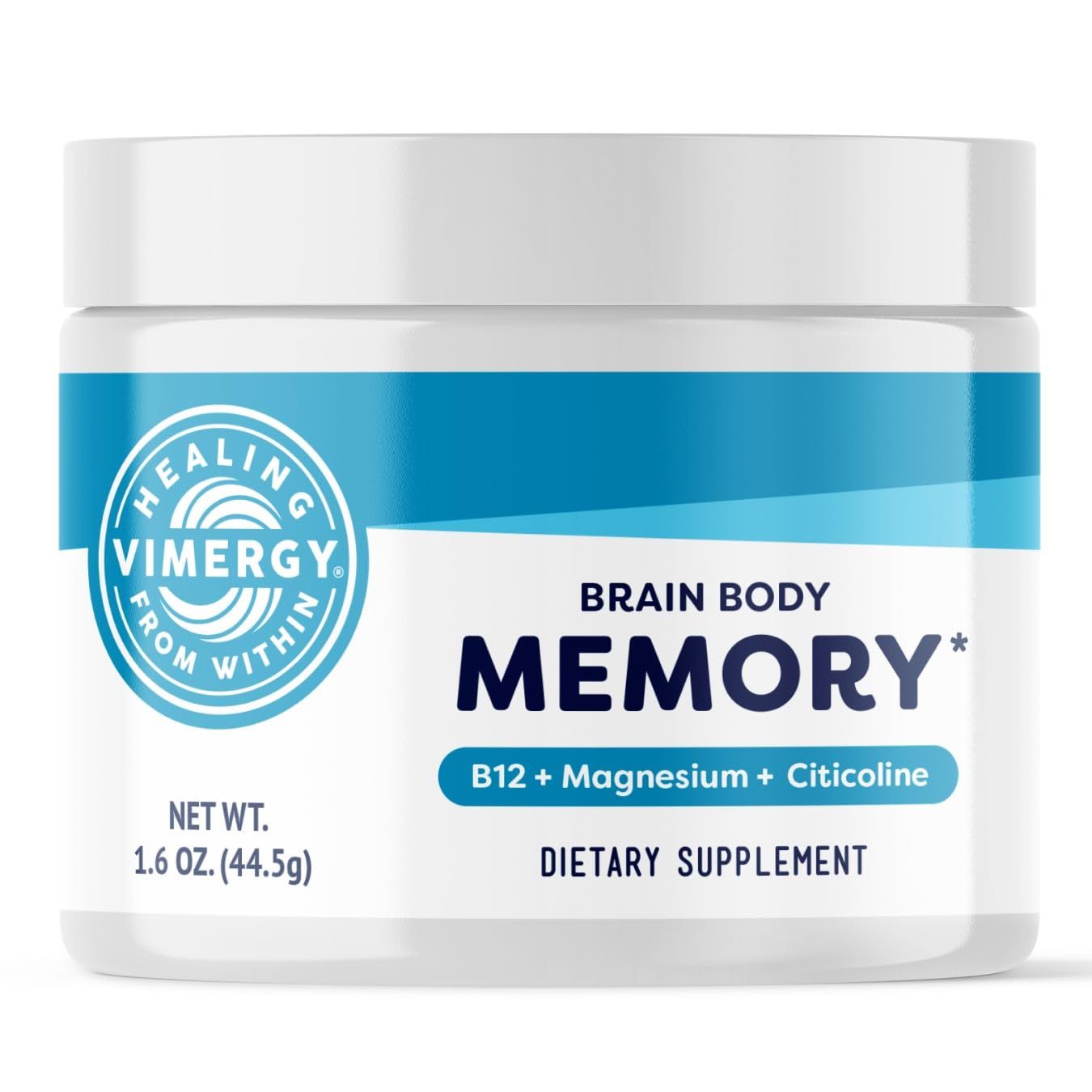 Vimergy Brain Body Memory - Powers 5 Memory Types and 10 Benefits of Memory Function - Fast-Absorbing, only Three Ingredients - Non-GMO and Gluten Free - 1 Scoop for Ages 18