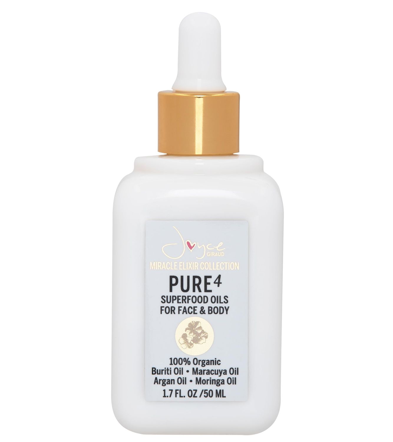 Miracle Elixir Collection Joyce Giraud Pure4 Face Body Superfood Oils, 100 Organic, Suitable for All Skin Types, 1.7 Fl. Oz
