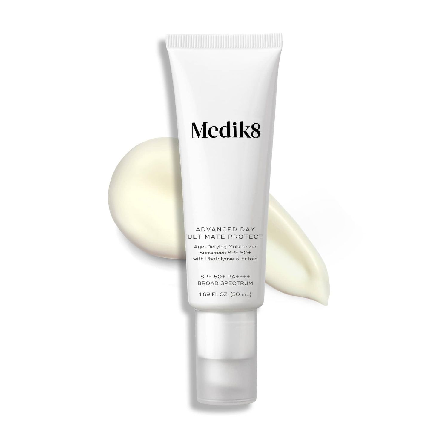 Medik8 Advanced Day Ultimate Protect - Daily Face Moisturizer with Hyaluronic Acid - SPF 50 UVAUVB Sunscreen Protection - All Skin Types - 1.69 oz
