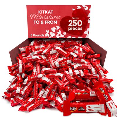 Mothers Day Milk Chocolate &quot;To From&quot; Bars with Crisp Wafer - Gift (5Lb, Approx. 250 Pieces) - Bulk Pack for Gifting, Sharing, and Party Favors