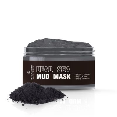 PureNaturis Organic Dead Sea Clay Mud Mask - Deep Pore Cleansing, Antioxidant Mineral-Rich Skincare, Balances Oil, Soothes Detoxifies, Ideal for All Skin Types, 2.8 oz