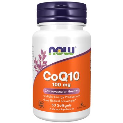 NOW Supplements, CoQ10 (Coenzyme Q10) 100 mg, Pharmaceutical Grade, Cardiovascular Health, 50 Softgels