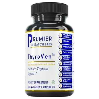 Premier Research Labs ThyroVen - Thyroid Support for Women, Thyroid Support for Men, Thyroid Supplement, Thyroid Support Complex with Naturally-Sourced Iodine - 60 Capsules