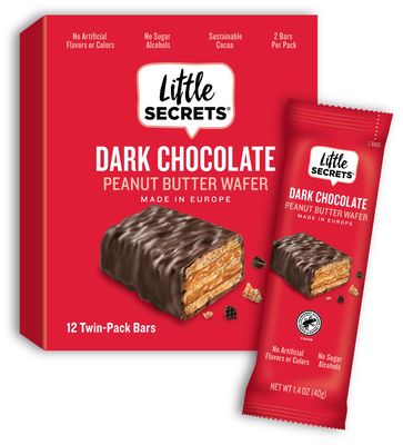 Little Secrets Crispy Wafers, Peanut Butter in Dark Chocolate, 1.4 Oz (Pack of 12)