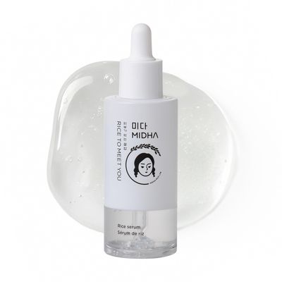 MIDHA Rice Serum, 1.69fl.oz50ml, Deep hydration, Skin barrier support, Lightweight, Moisture, Radiant, Long-lasting Moisture care, balanced skin appearance, Nourishing