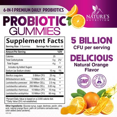 Probiotic Gummies for Women Men's Digestive Health, 5 Billion CFU, Best Daily Probiotics Gummy for Vaginal, Immune Support Gut Health, Supports Occasional Constipation Gas Bloating, 120 Gummies