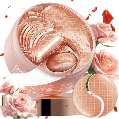 BREYLEE Rose Eye Mask, Under Eye Patches with Collagen Hyaluronic Acid, Treat Puffy Eyes, Dark Circles, Wrinkles Fine Lines, Smoothing Skin Care for Women Men - 60 Pcs