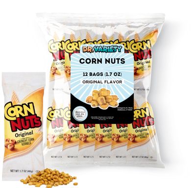 Corn Nuts Snack Packs 1.7oz (12 Pack) - Original Flavored Crunchy Corn Snacks - Mixed Nuts Individual Snacks, Nuts Snack Packs, Salty Travel Snacks - By Dr. Variety
