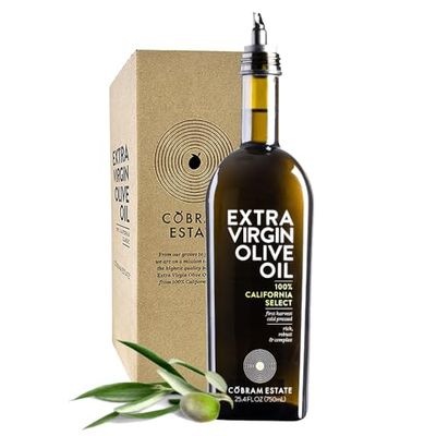 Cobram Estate California Select Extra Virgin Olive Oil - First Cold Pressed, Non-GMO, Keto Friendly, High in Antioxidants, Fruity Balanced - Cold Pressed Olive Oil Bottle EVOO - 750ml (Pack of 1)