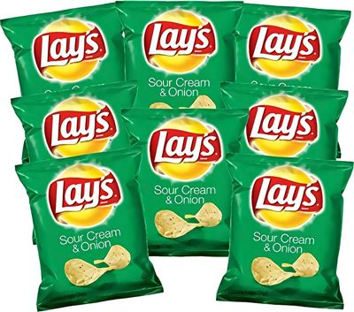 Lay&#39;s Sour Cream Onion Flavored Potato Chips, 1.5 ounce bag (Pack of 8)