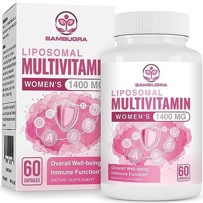 Liposomal Multivitamin for Women 1400MG - Womens Daily Multi Vitamins Supplements with Iron, Vitamin A, C, D, E and B Complex for Immune Health, Hair Skin Support for Women 18 60 Vegan Capsules