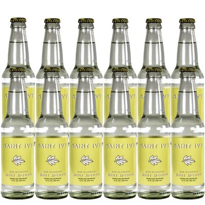 Saint Ivy Non Alcoholic Virgin Mint Mojito - Zero Alcohol, Classic Refreshing Alternative 12-PACK