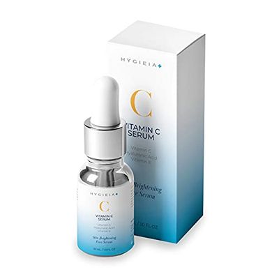 Hygieia Vitamin C Serum - Paraben Free Vitamin C E Serum with Hyaluronic Acid - Skin Revitalizing Age Spot Corrector - Hydrating Formula for Glowing Skin, 30 ml
