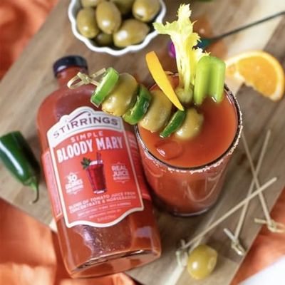 Stirrings 2 Pack Bloody Mary Cocktail Mix 750ml Bottles - Real Juice No Preservatives - 90 Calories - Drink Mixer