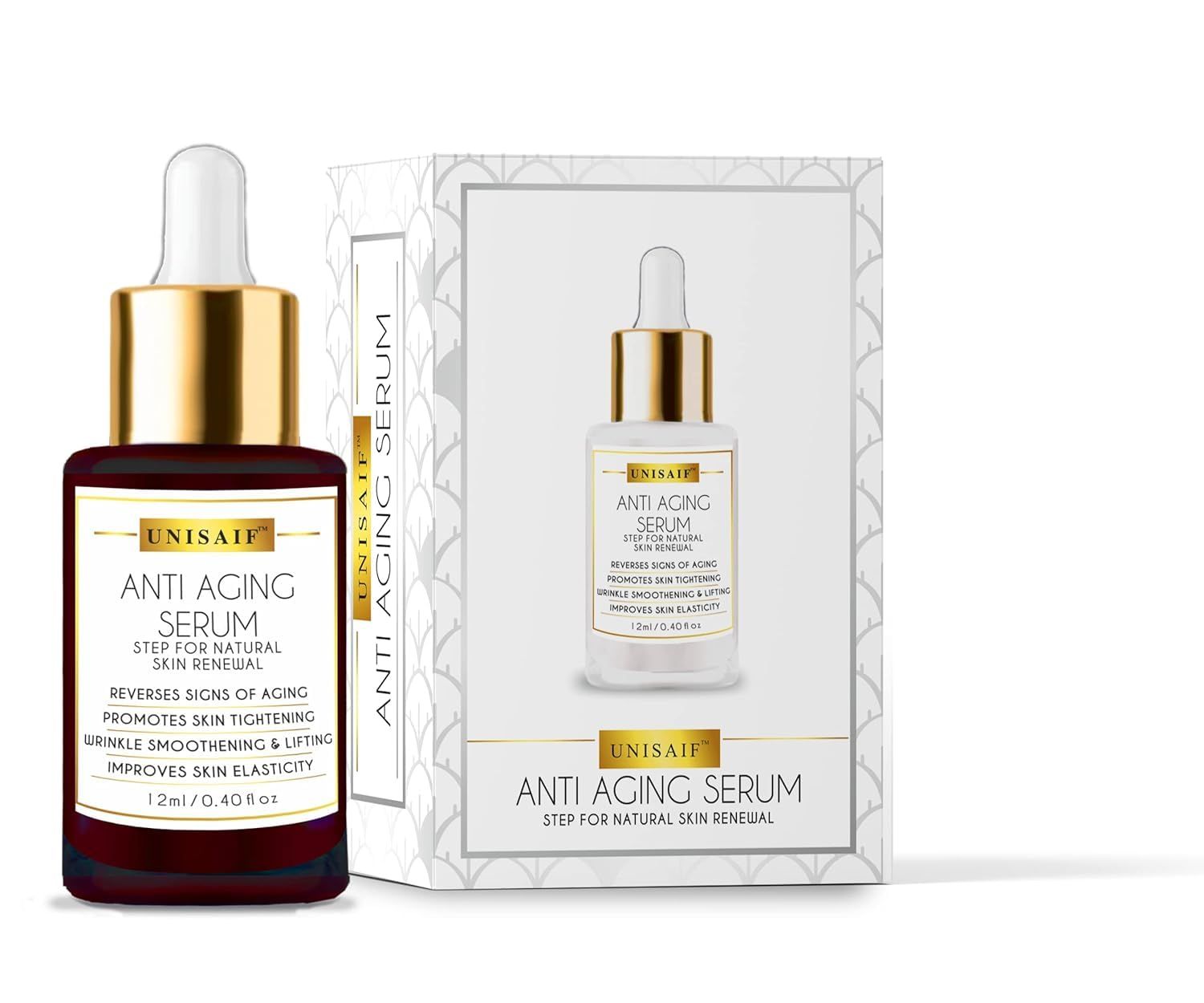 UNISAIF Anti Aging Serum - Serum for Face Anti Aging Age Spot Remover for Face Pore Minimizer for Face Face Firming Serum for Skin Tightening Facial Serum Reverses Sign of Aging 12 ml