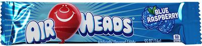 AIRHEADS BARS, BLUE RASPBERRY, NON MELTING, 0.55 Ounce (Pack of 5.5d-1)