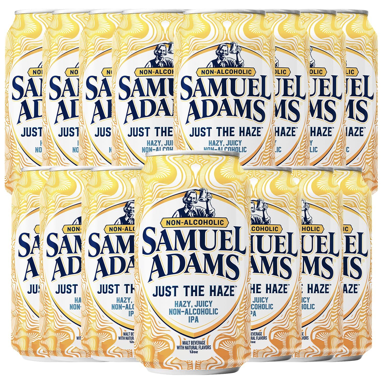 Samuel Adams 15 Pack Just the Haze Non-Alcoholic Hazy IPA Brew - Dealcoholized Sam Adams Craft Beer - 12oz Cans - Sabro, Citra, Mosaic, Cascade Hops