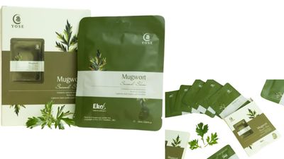 Yose Mugwort Mask Sheet Mugwort Extract Gentle and Safe Skin Healing Balancing and Purifying Anti Aging - 5 packsbox