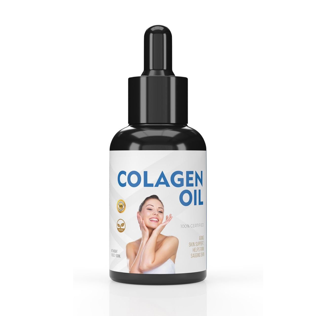 Collagen Oil for Face Collagen Face Serum for anti- aging Skin Tightening Skin Care Supplement Serums for Skin Care Helps Lift, Plump, Firm Skin Fragrance-Free, 1 Fl Oz Blue